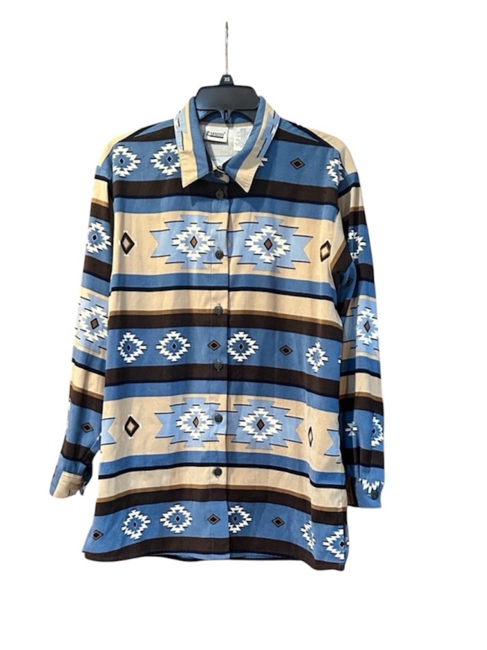 Vintage Capacity Women's Southwestern Aztec Western Rancher Button‎ Up Shirt M